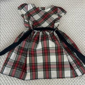 Ralph Lauren Red Plaid Kids Dress with Black Sash